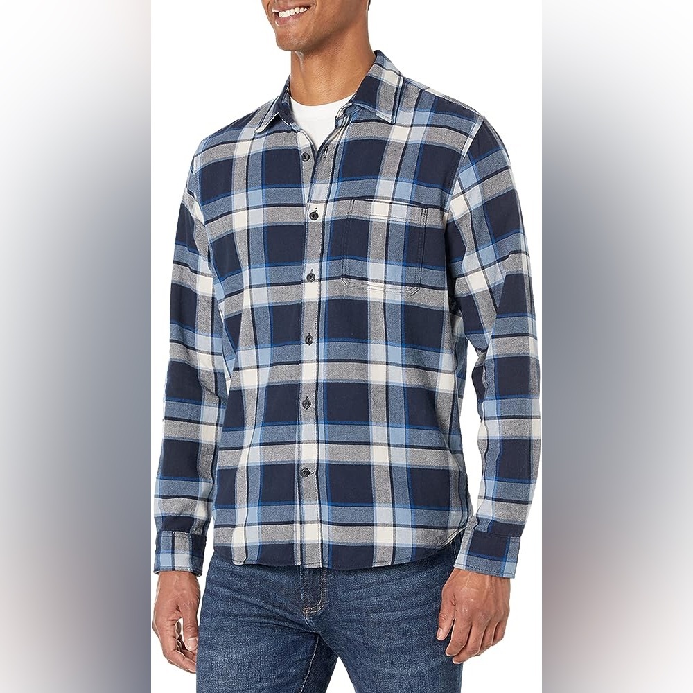 GAP Men's Long Sleeve Untucked Button Down Flannel